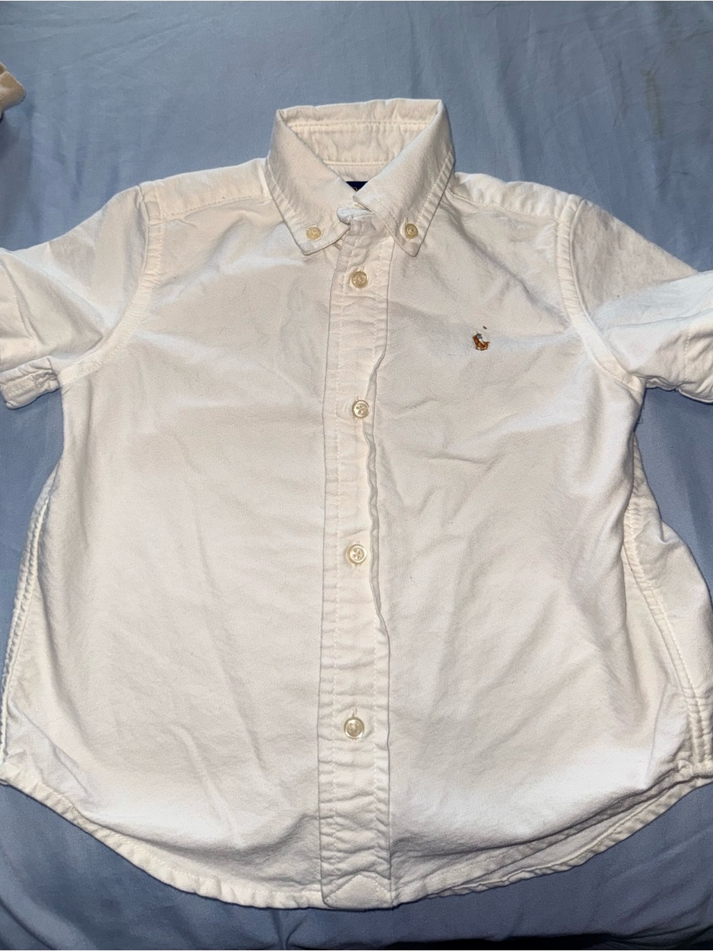 Polo by Ralph Lauren White Short-Sleeve Oxford Button-Down Shirt